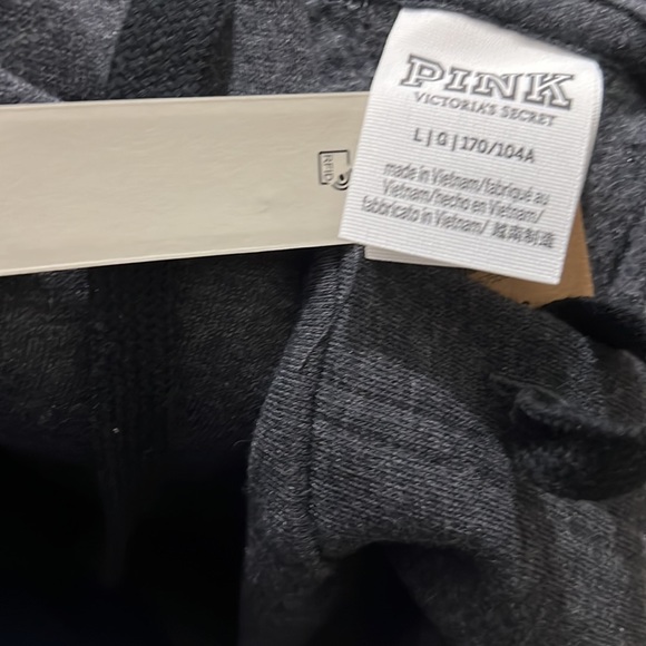 Victoria's Secret PINK Sparkly Logo HOODIE Dress/Extra Long Sweatshirt Large - Picture 4 of 6